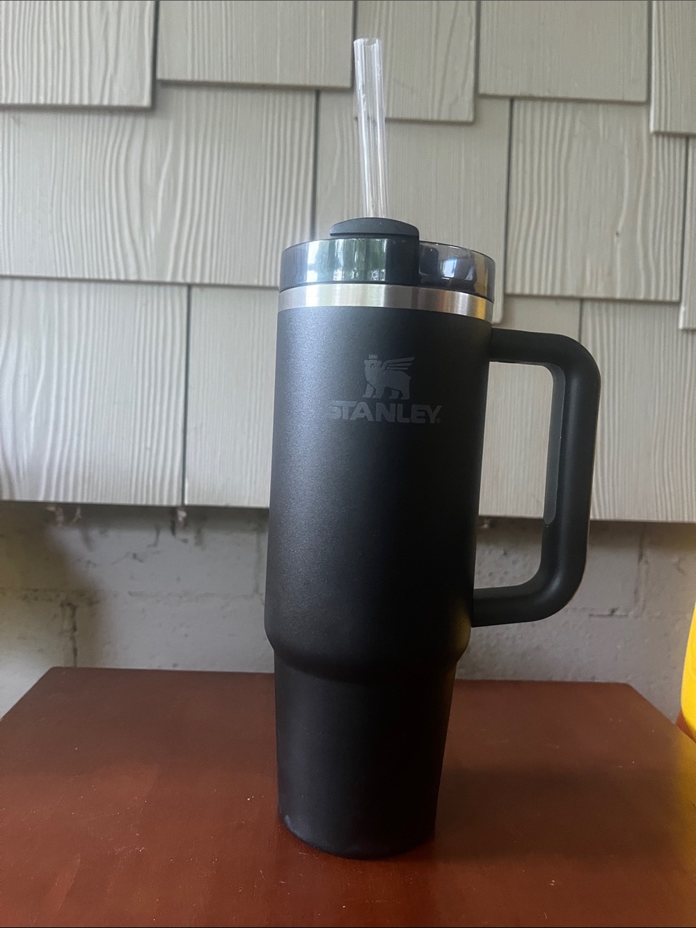 Stanley Black Travel Mug with Handle and Removable Lid